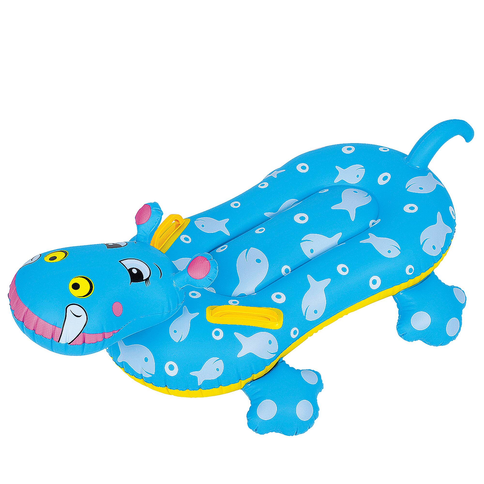 Pool Central 3ft. Blue Children's Inflatable Hippo Swimming Pool Rider